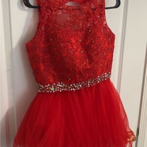Elegant Red Lace Dress